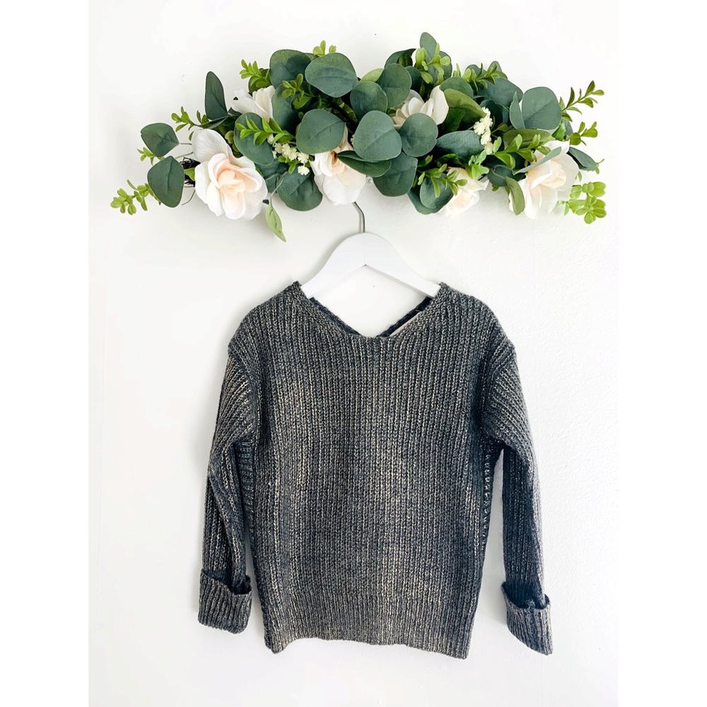 🤍GB girls | girl’s gold and grey sweater